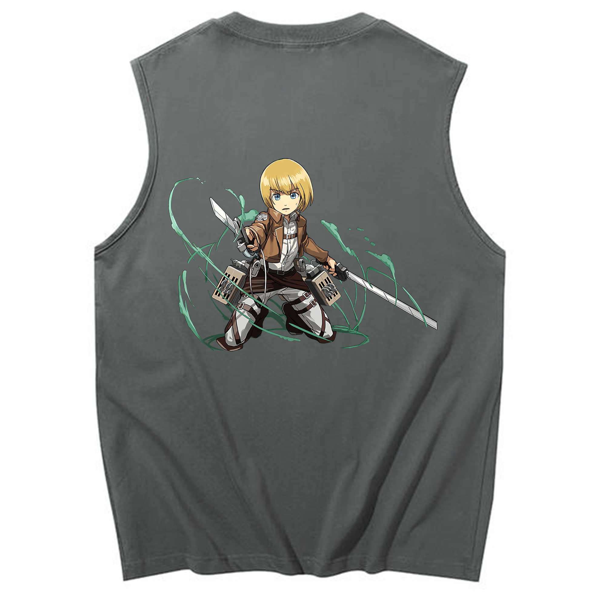 （画像用） 進撃の巨人 アルミン·アルレルト Attack on Titan Armin Arlert コットン100％タンクトップ（背面プリント）